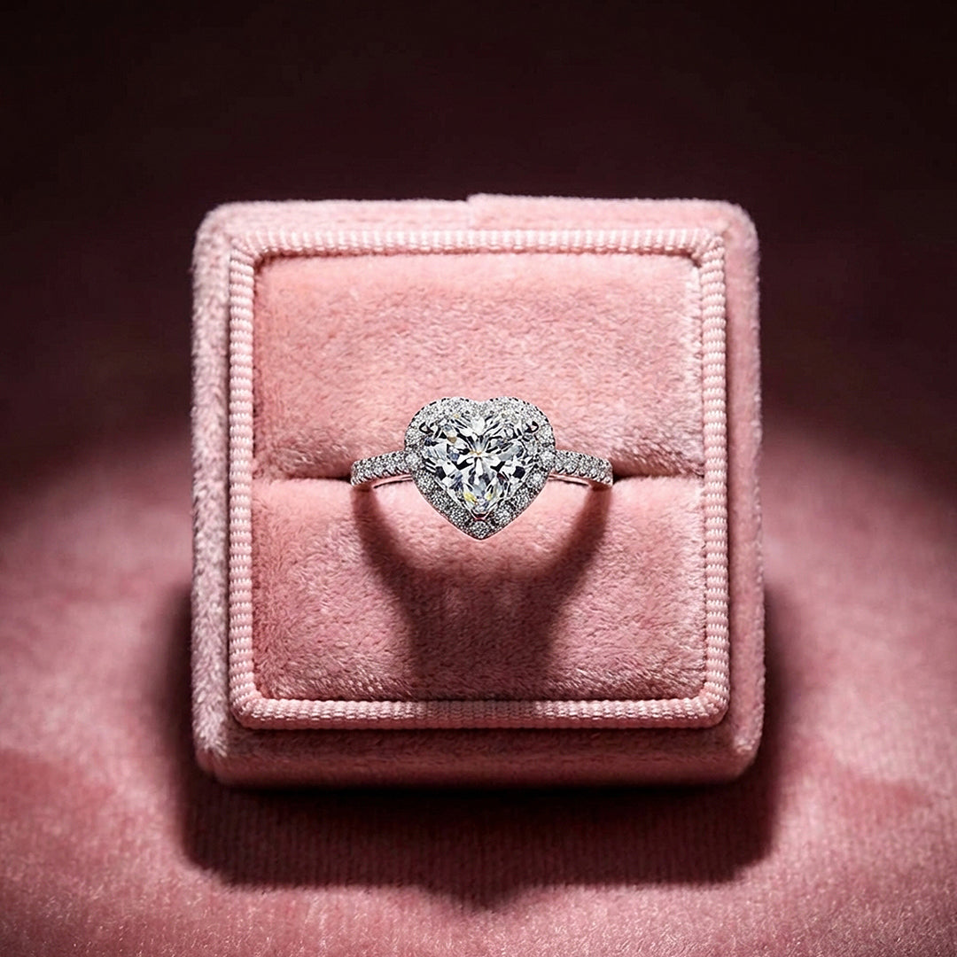 Heart Cut Halo Engagement Ring in White Gold | Luxe2028 - Ring | Singapore Jewellery, Wedding Rings & Gifts | Same Day Delivery | Tiara.com.sg