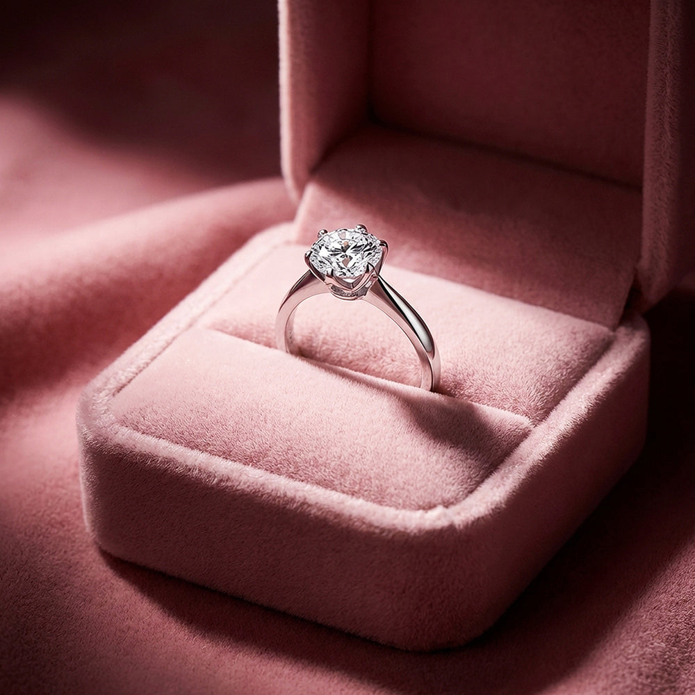 Round Brilliant Floral Solitaire Engagement Ring | Luxe2029 - Ring | Singapore Jewellery, Wedding Rings & Gifts | Same Day Delivery | Tiara.com.sg