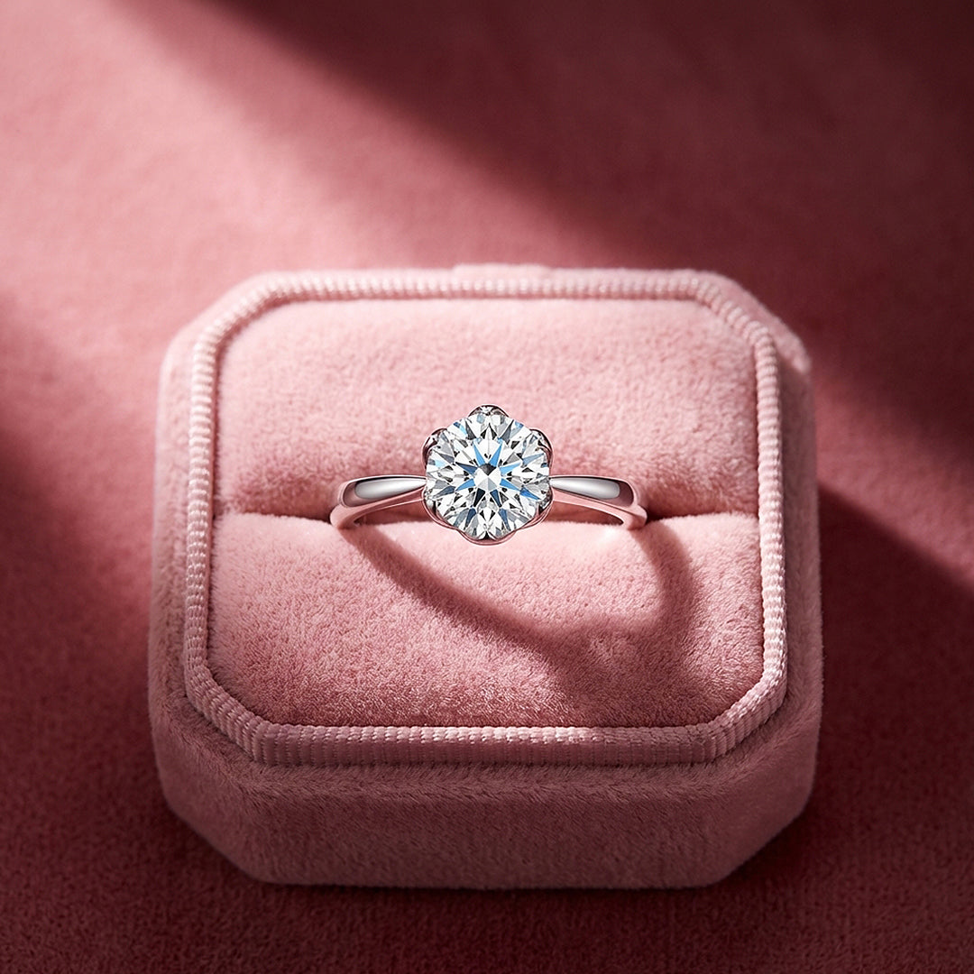 Round Brilliant Floral Solitaire Engagement Ring | Luxe2029 - Ring | Singapore Jewellery, Wedding Rings &amp; Gifts | Same Day Delivery | Tiara.com.sg