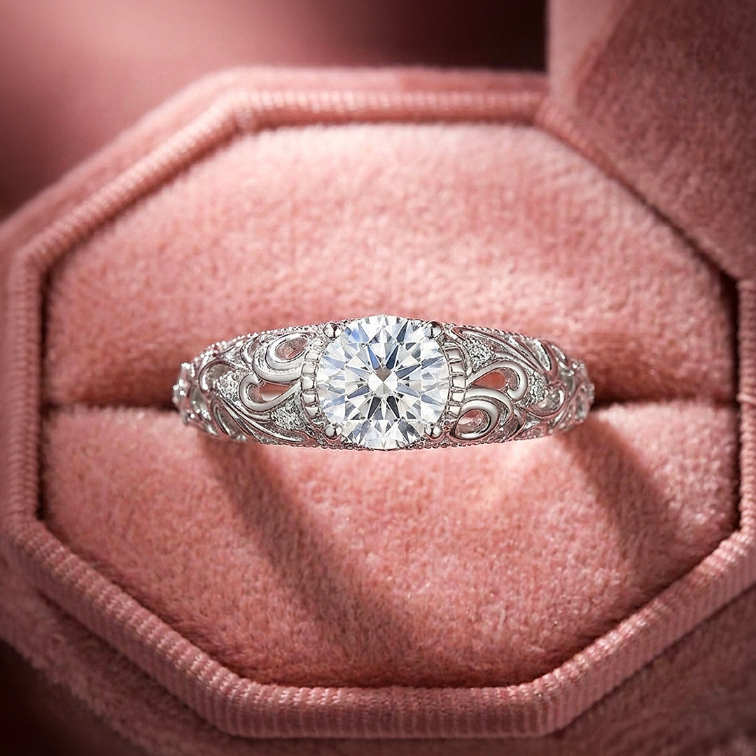 Round Vintage Engagement Ring | Luxe2033 - Ring | Singapore Jewellery, Wedding Rings &amp; Gifts | Same Day Delivery | Tiara.com.sg