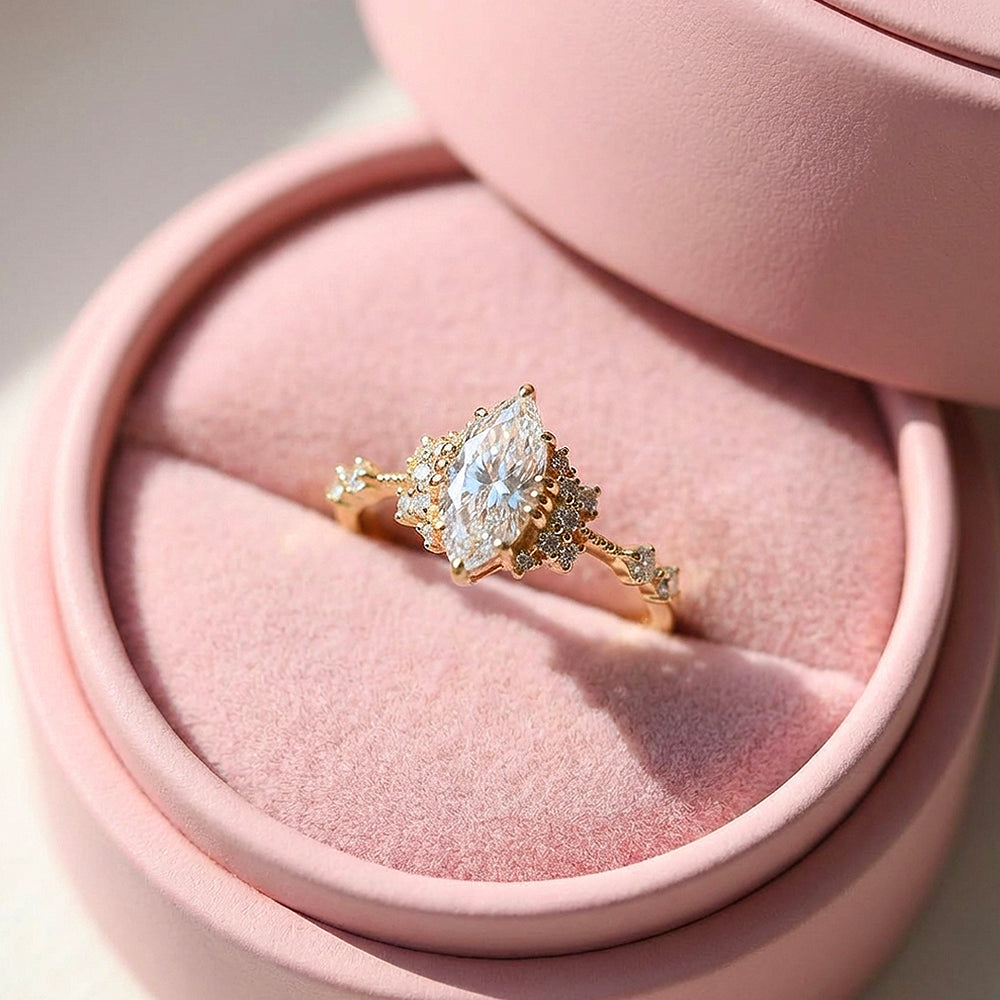 Marquise Cut Floral Cluster Engagement Ring | Luxe2035 - new designs | Singapore Jewellery, Wedding Rings & Gifts | Same Day Delivery | Tiara.com.sg