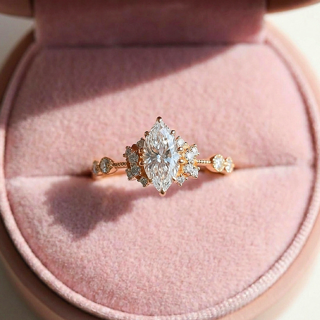 Marquise Cut Floral Cluster Engagement Ring | Luxe2035 - new designs | Singapore Jewellery, Wedding Rings & Gifts | Same Day Delivery | Tiara.com.sg