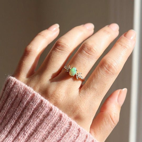 Oval Opal Engagement Ring | Luxe2036 - new designs | Singapore Jewellery, Wedding Rings &amp; Gifts | Same Day Delivery | Tiara.com.sg