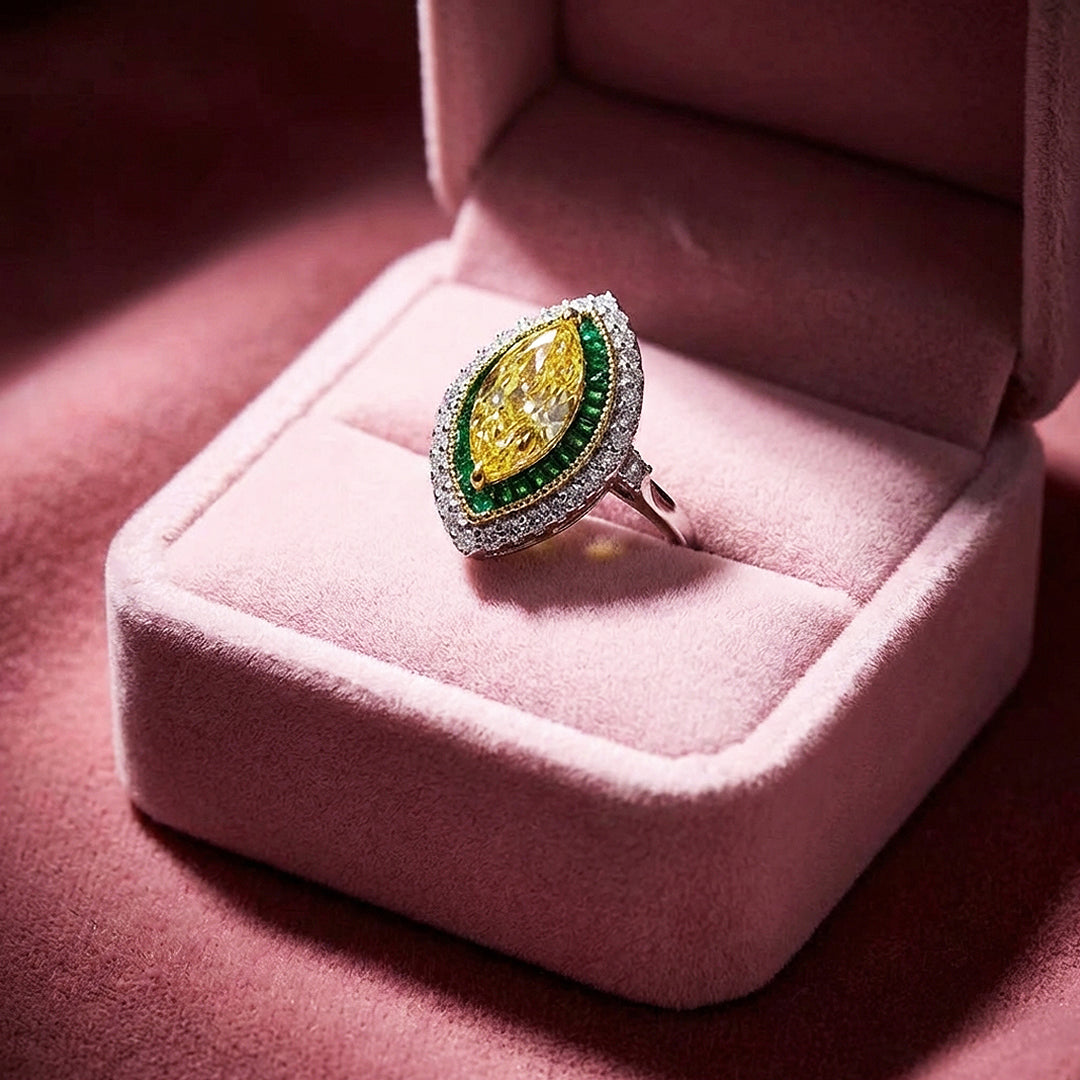 Marquise Cut Canary Yellow Engagement Ring | Luxe2042 - Adjustable Ring | Singapore Jewellery, Wedding Rings &amp; Gifts | Same Day Delivery | Tiara.com.sg