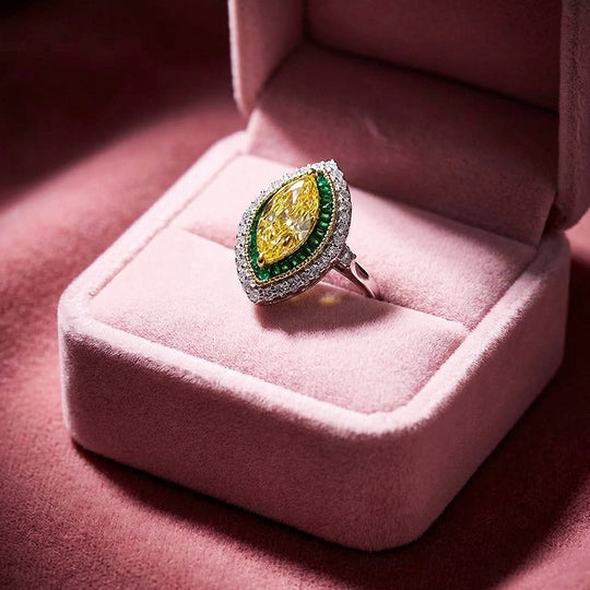 Marquise Cut Canary Yellow Engagement Ring | Luxe2042 - Adjustable Ring | Singapore Jewellery, Wedding Rings &amp; Gifts | Same Day Delivery | Tiara.com.sg