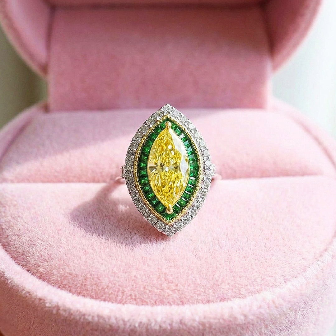 Marquise Cut Canary Yellow Engagement Ring | Luxe2042 - Adjustable Ring | Singapore Jewellery, Wedding Rings & Gifts | Same Day Delivery | Tiara.com.sg