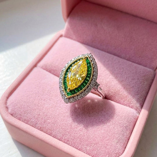 Marquise Cut Canary Yellow Engagement Ring | Luxe2042 - Adjustable Ring | Singapore Jewellery, Wedding Rings &amp; Gifts | Same Day Delivery | Tiara.com.sg