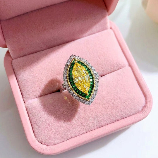 Marquise Cut Canary Yellow Engagement Ring | Luxe2042 - Adjustable Ring | Singapore Jewellery, Wedding Rings &amp; Gifts | Same Day Delivery | Tiara.com.sg