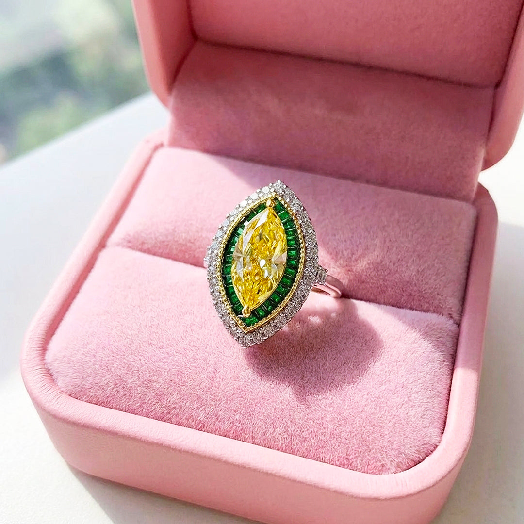 Marquise Cut Canary Yellow Engagement Ring | Luxe2042 - Adjustable Ring | Singapore Jewellery, Wedding Rings &amp; Gifts | Same Day Delivery | Tiara.com.sg