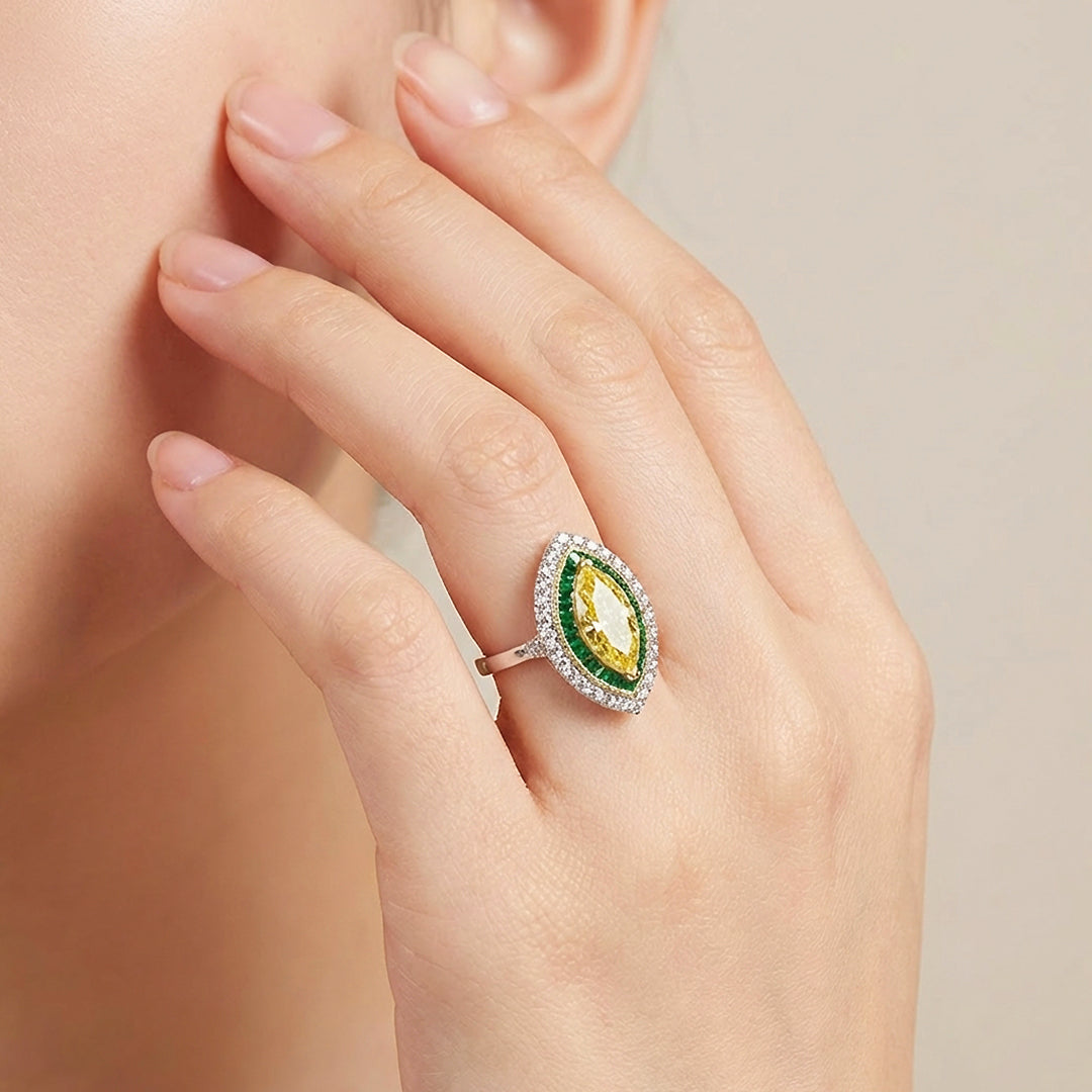 Marquise Cut Canary Yellow Engagement Ring | Luxe2042 - Adjustable Ring | Singapore Jewellery, Wedding Rings &amp; Gifts | Same Day Delivery | Tiara.com.sg