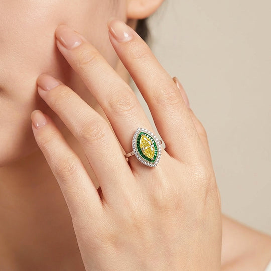 Marquise Cut Canary Yellow Engagement Ring | Luxe2042 - Adjustable Ring | Singapore Jewellery, Wedding Rings &amp; Gifts | Same Day Delivery | Tiara.com.sg