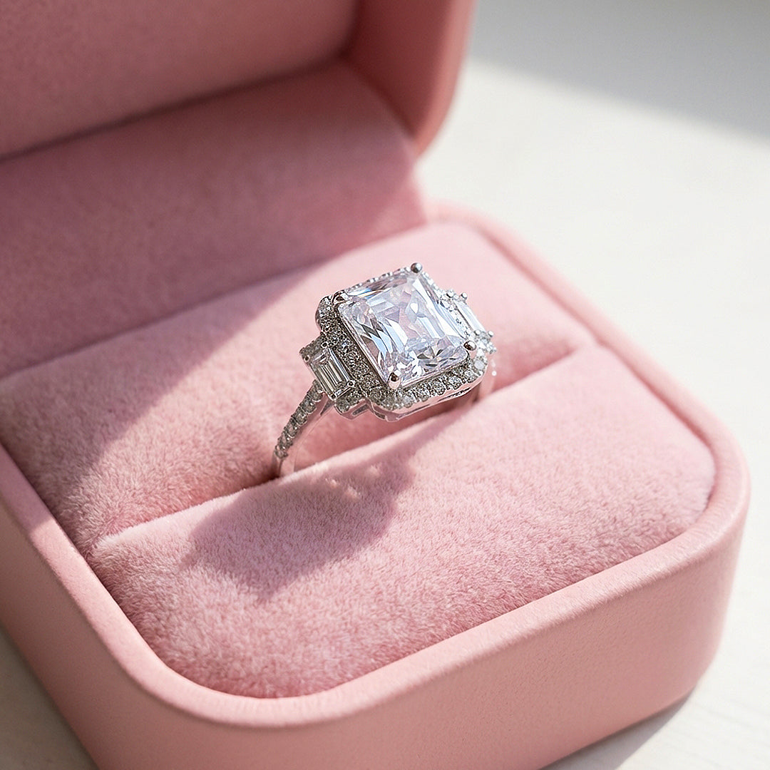 Radiant Cut Halo Engagement Ring 5 Carats| Luxe2044