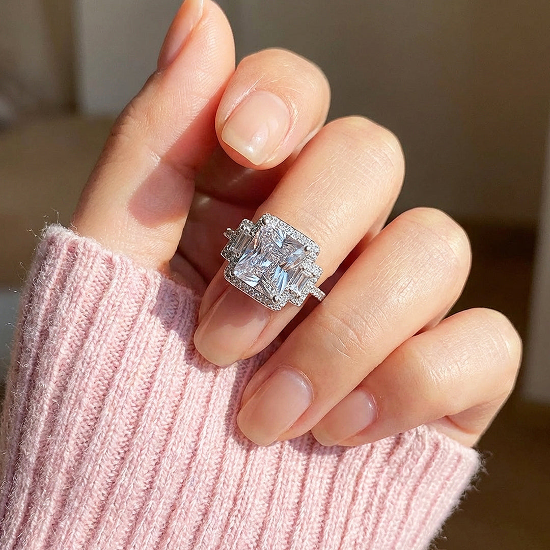 Radiant Cut Halo Engagement Ring 5 Carats| Luxe2044
