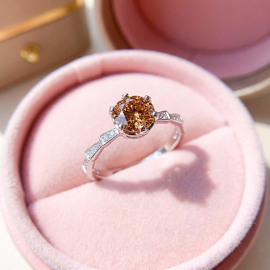 Round Cut Champagne Engagement Ring | Luxe2054 - Ring | Singapore Jewellery, Wedding Rings &amp; Gifts | Same Day Delivery | Tiara.com.sg