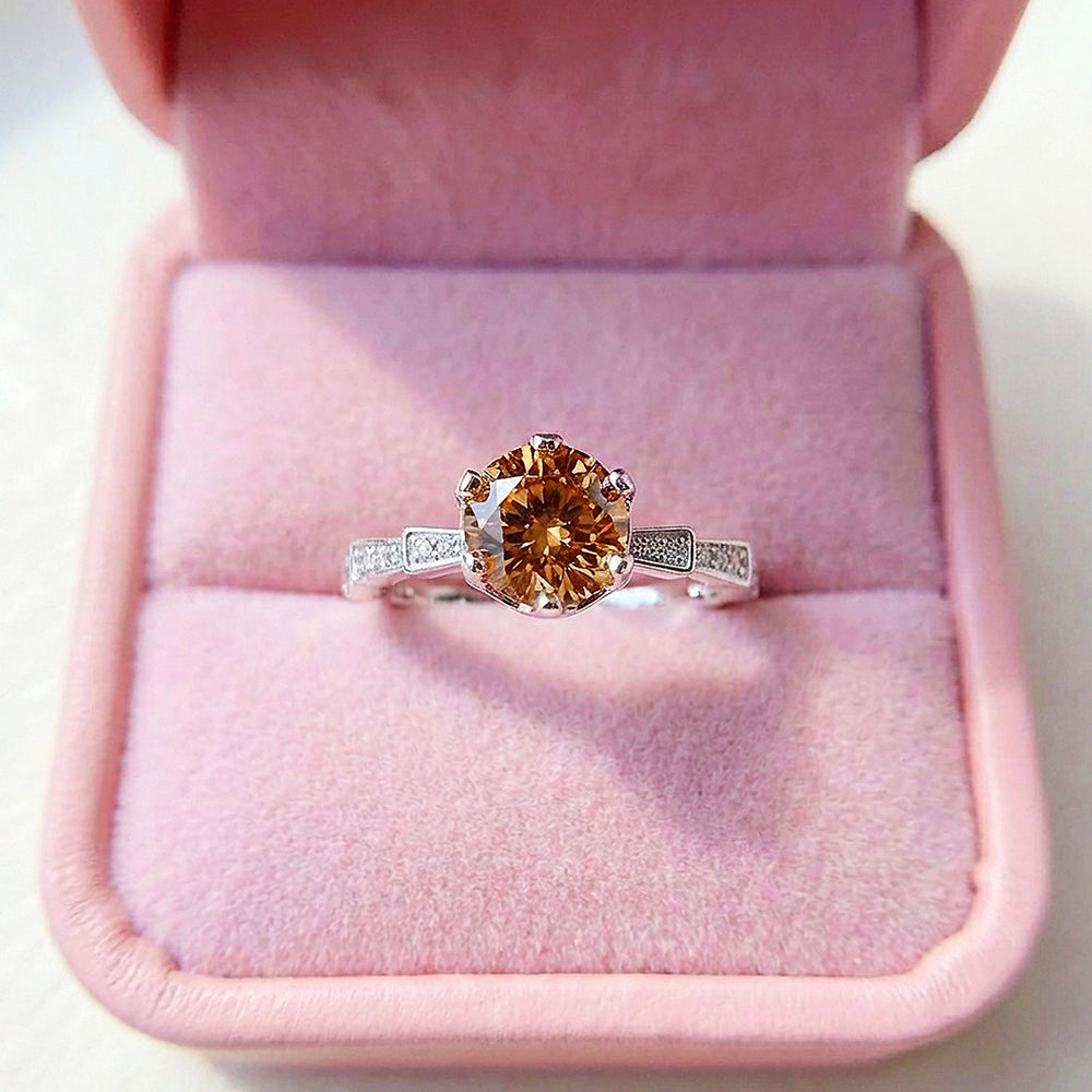 Round Cut Champagne Engagement Ring | Luxe2054 - Ring | Singapore Jewellery, Wedding Rings & Gifts | Same Day Delivery | Tiara.com.sg