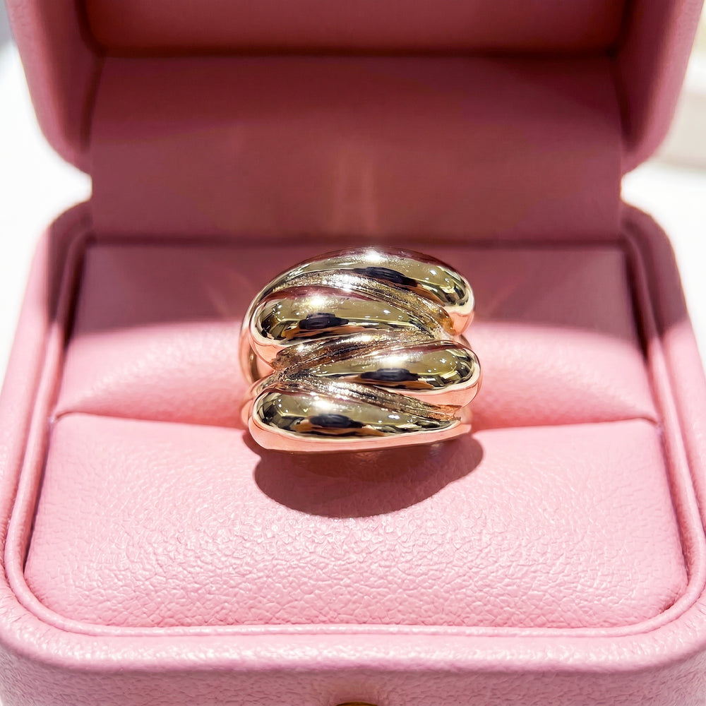 Triple Dome Coil Ring | White Gold | Luxe2066