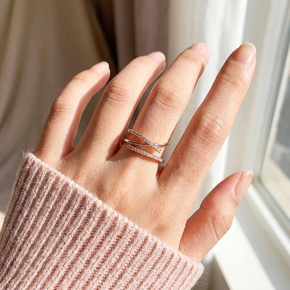 Crossover Stone-Set Ring | Luxe2076
