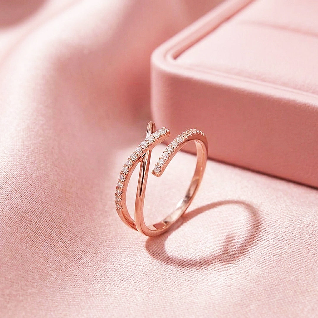 Crossover Stone-Set Ring | Luxe2076