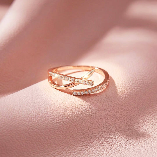 Crossover Stone-Set Ring | Luxe2076