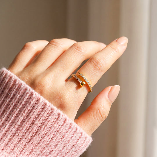Pavé Diamond Simulant Nail Wrap Ring | Luxe2090