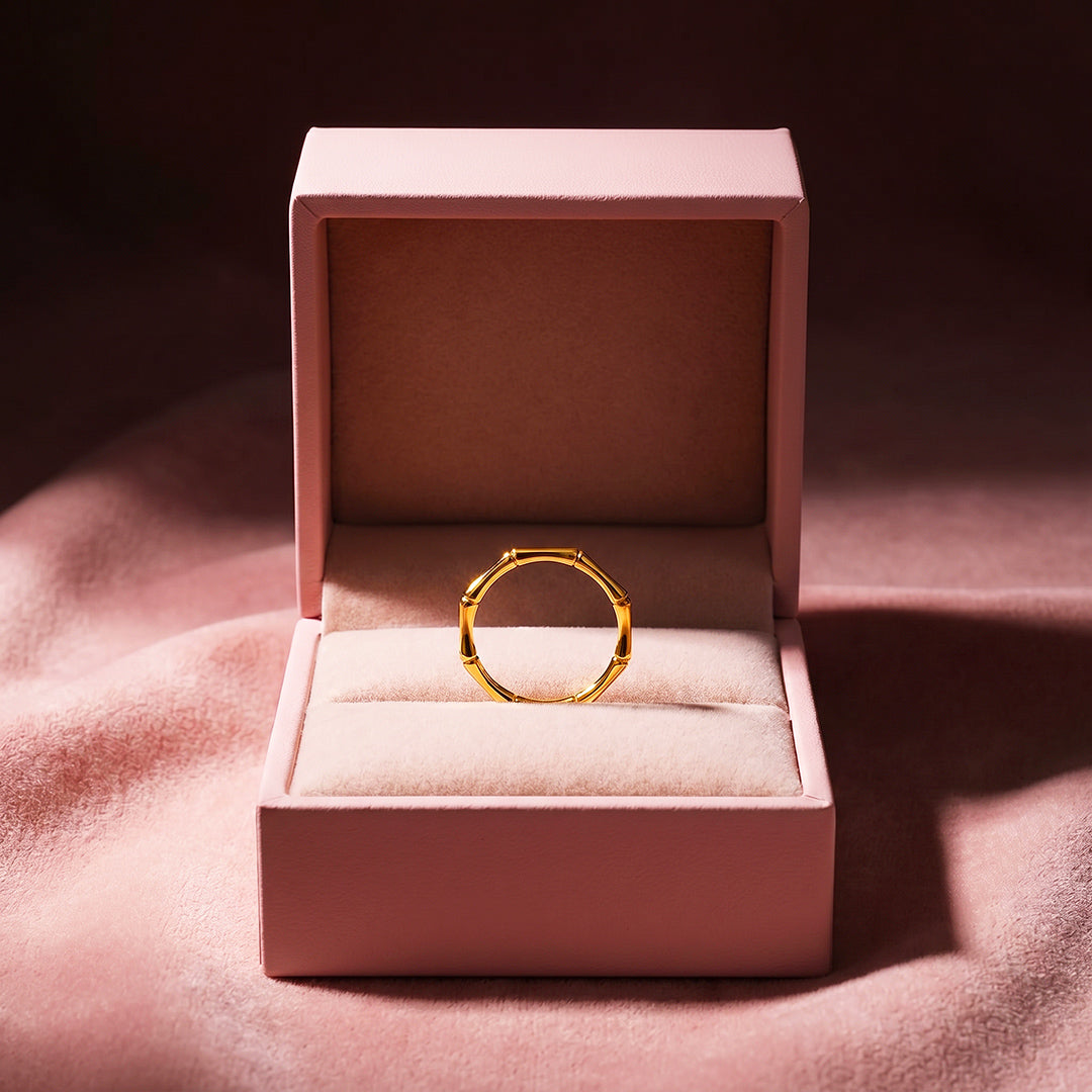 Bamboo-Textured Band Ring | Luxe2091