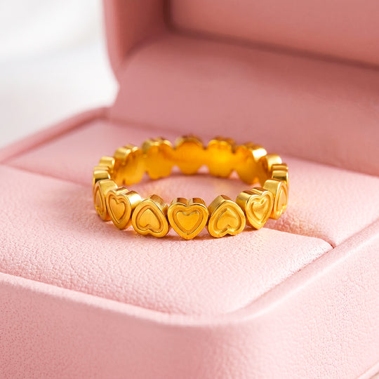 Full Eternity Heart Motif Band Ring | Luxe2093