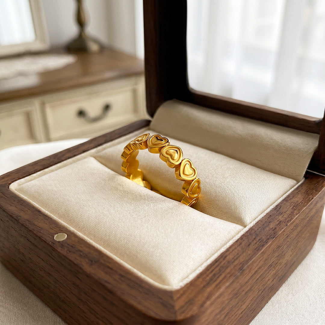 Full Eternity Heart Motif Band Ring | Luxe2093