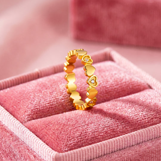 Heart &amp; Diamond Simulant Eternity Band Ring | Luxe2096