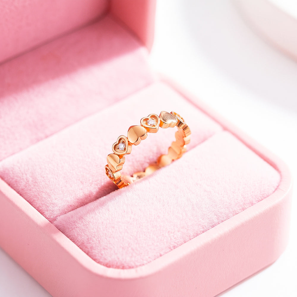 Heart & Diamond Simulant Eternity Band Ring | Luxe2096