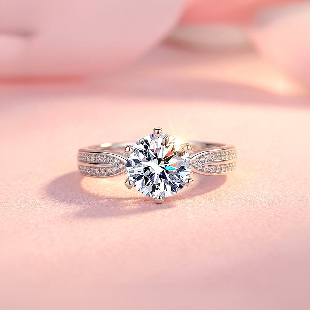 2ct Round Split Shank Solitaire Engagement Ring | Luxe2107