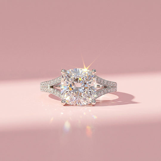 Cushion Solitaire Split-Shank Pavé | Women&