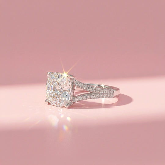 Cushion Solitaire Split-Shank Pavé | Women&