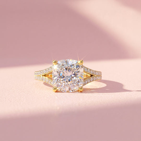 Cushion Solitaire Split-Shank Pavé | Women&