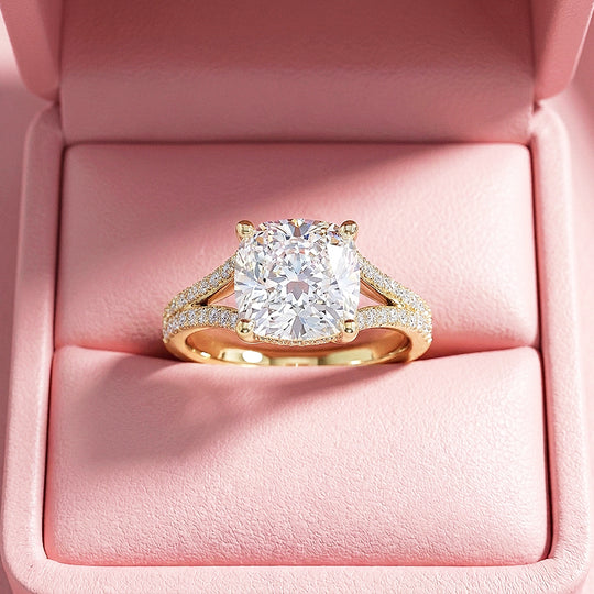 Cushion Solitaire Split-Shank Pavé | Women&
