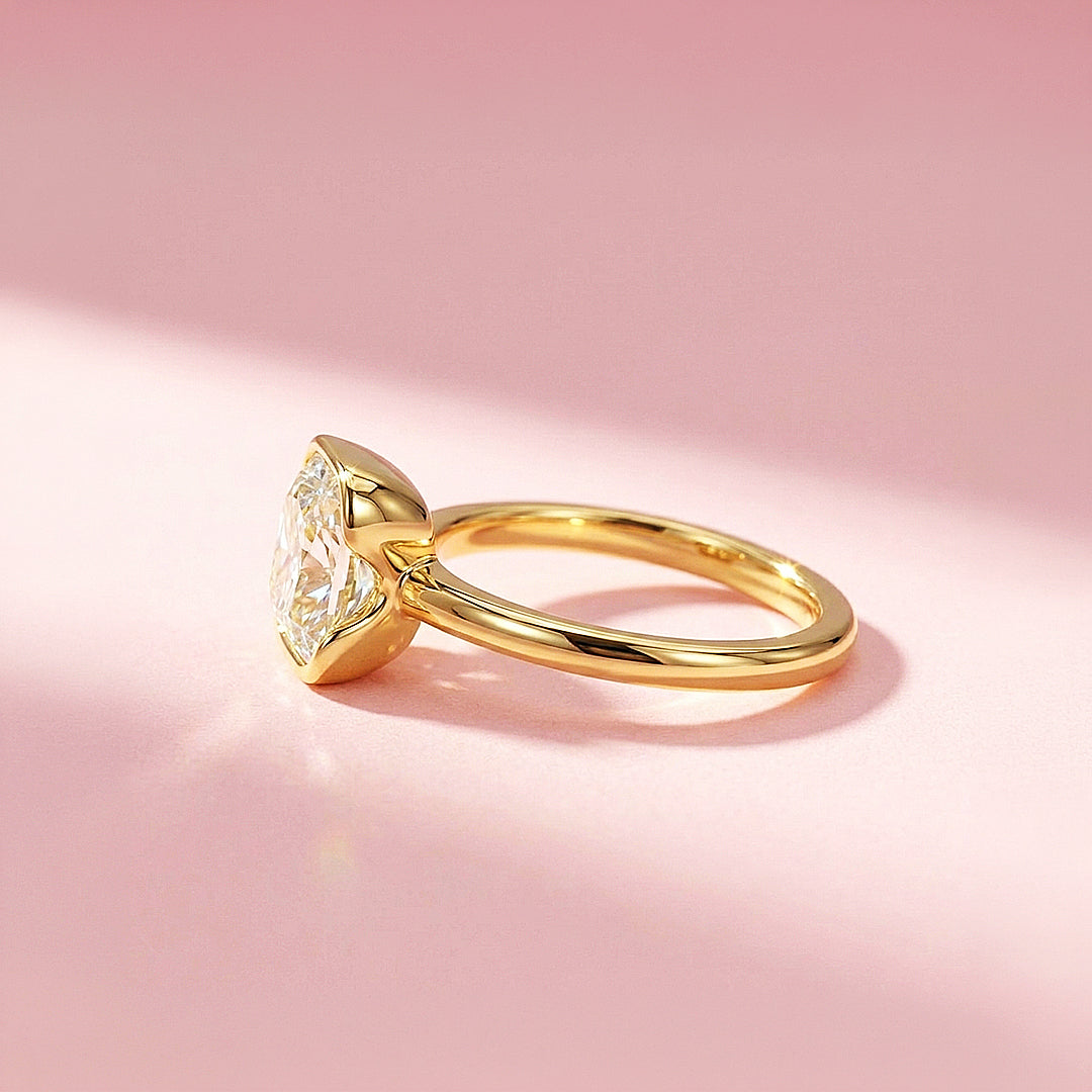 Canary Cushion-Cut Half-Bezel Solitaire | Women&