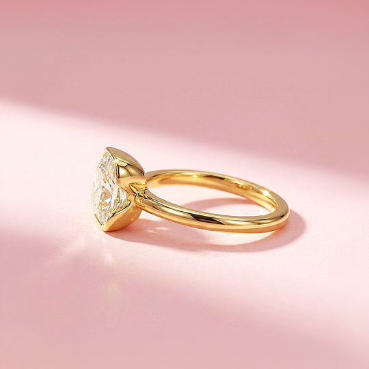Canary Cushion-Cut Half-Bezel Solitaire | Women&
