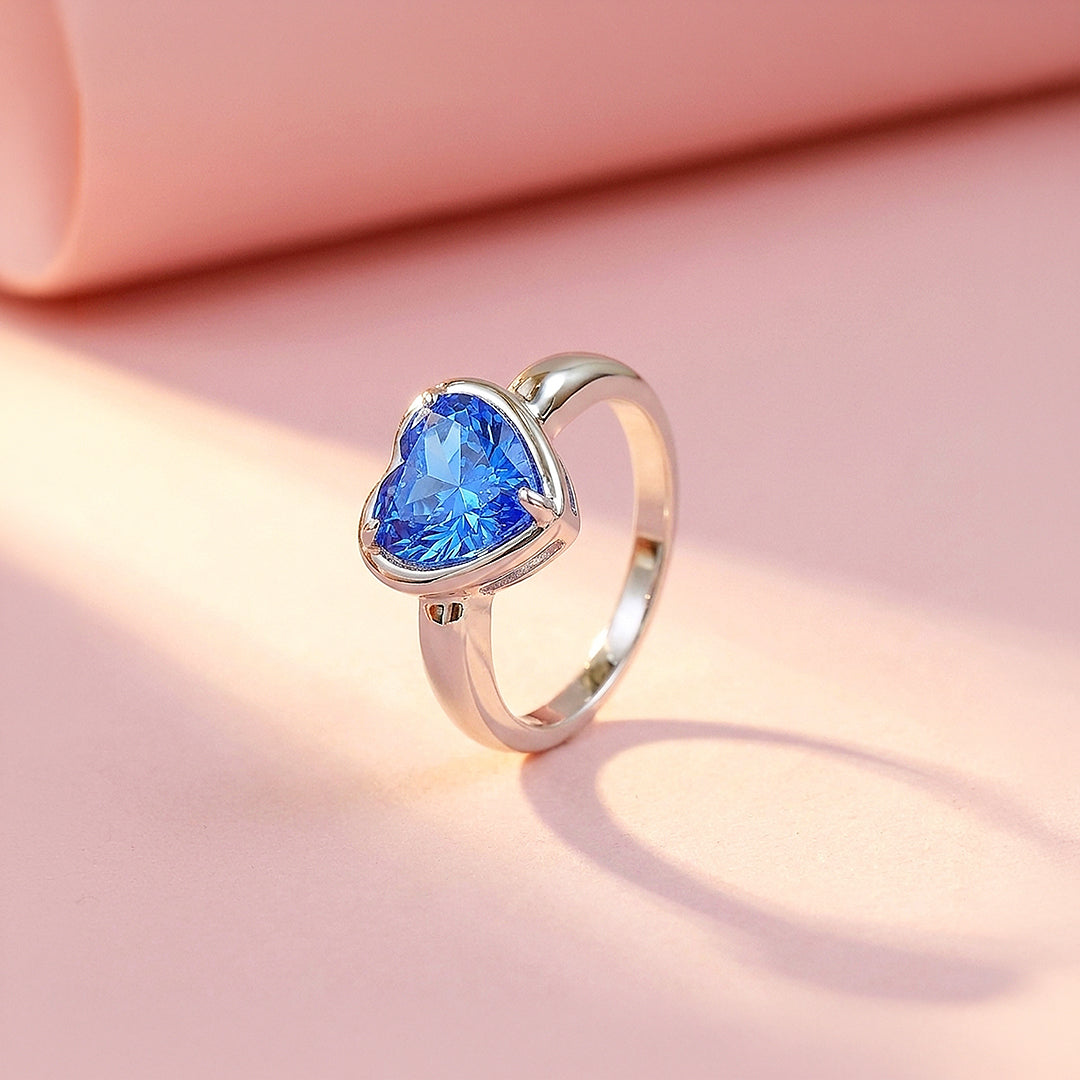 Sapphire-Blue Heart Solitaire | Women&