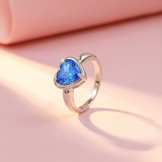 Sapphire-Blue Heart Solitaire | Women&