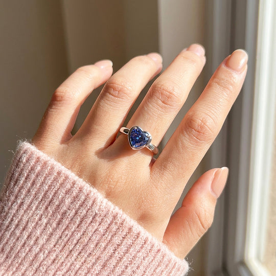 Sapphire-Blue Heart Solitaire | Women&