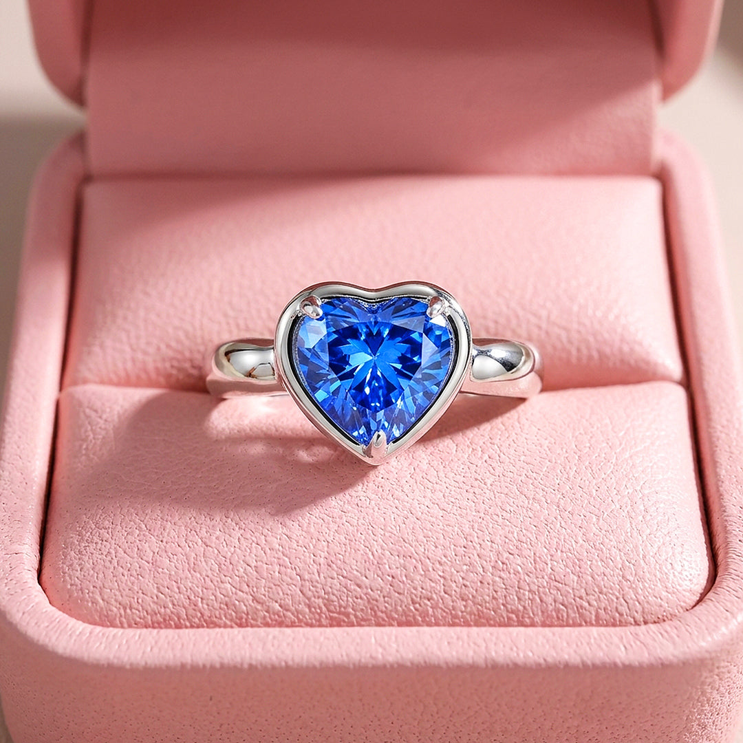 Sapphire-Blue Heart Solitaire | Women&