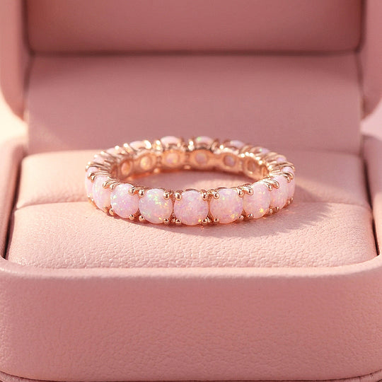 Pink Round Shared-Prong Eternity Band | Women&