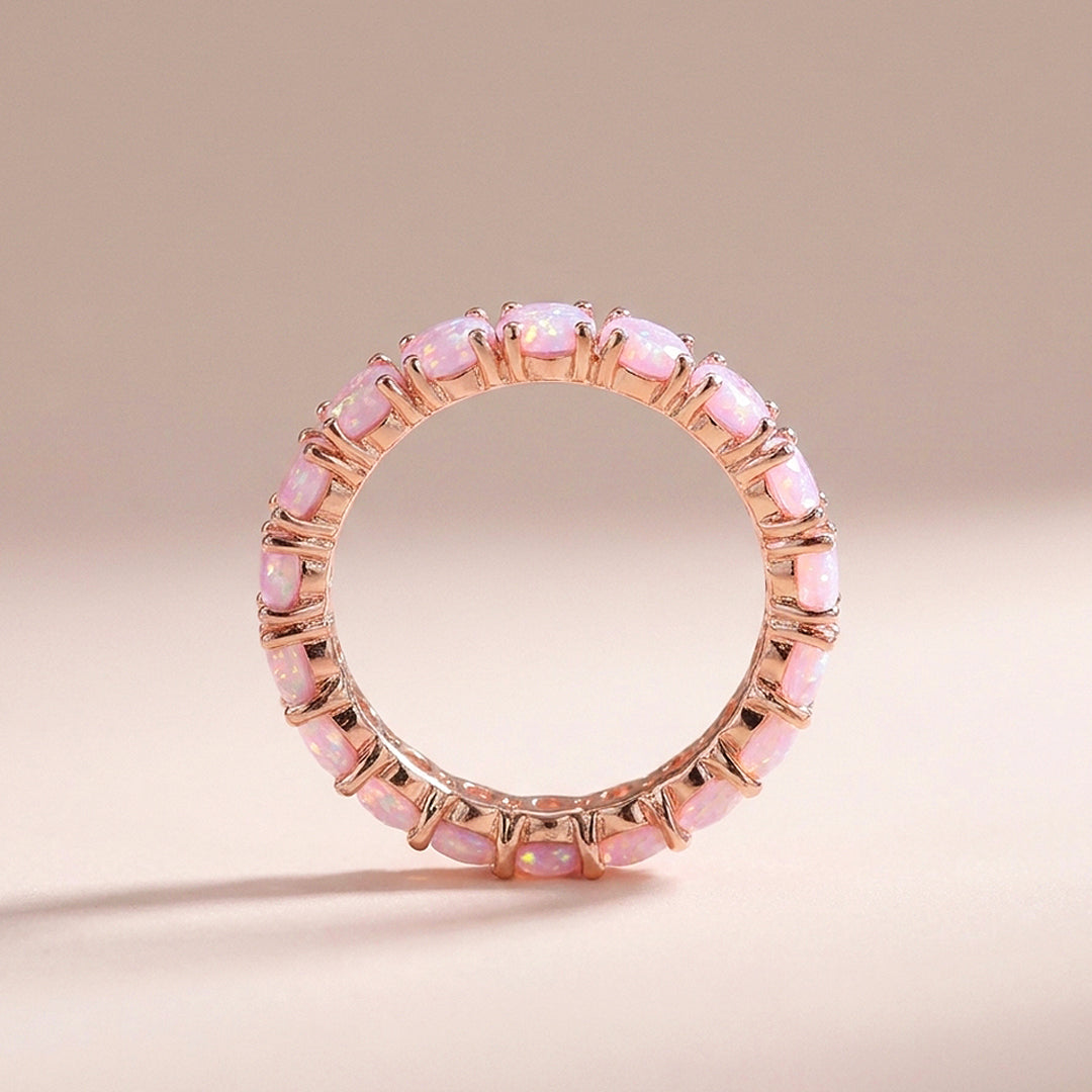 Pink Round Shared-Prong Eternity Band | Women&
