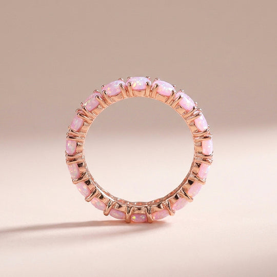 Pink Round Shared-Prong Eternity Band | Women&