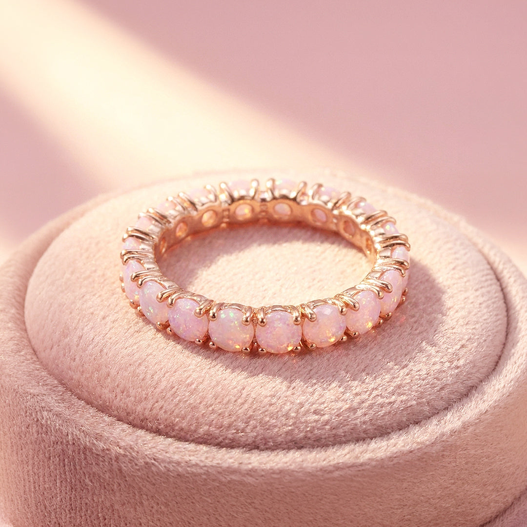 Pink Round Shared-Prong Eternity Band | Women&