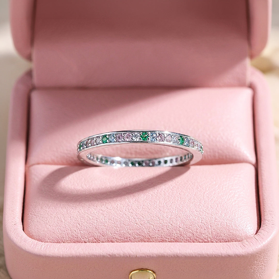 Channel-Set Multi-Tone Eternity Band | Women&