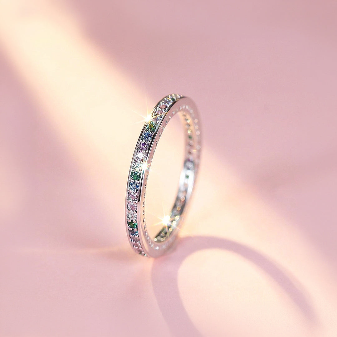 Channel-Set Multi-Tone Eternity Band | Women&
