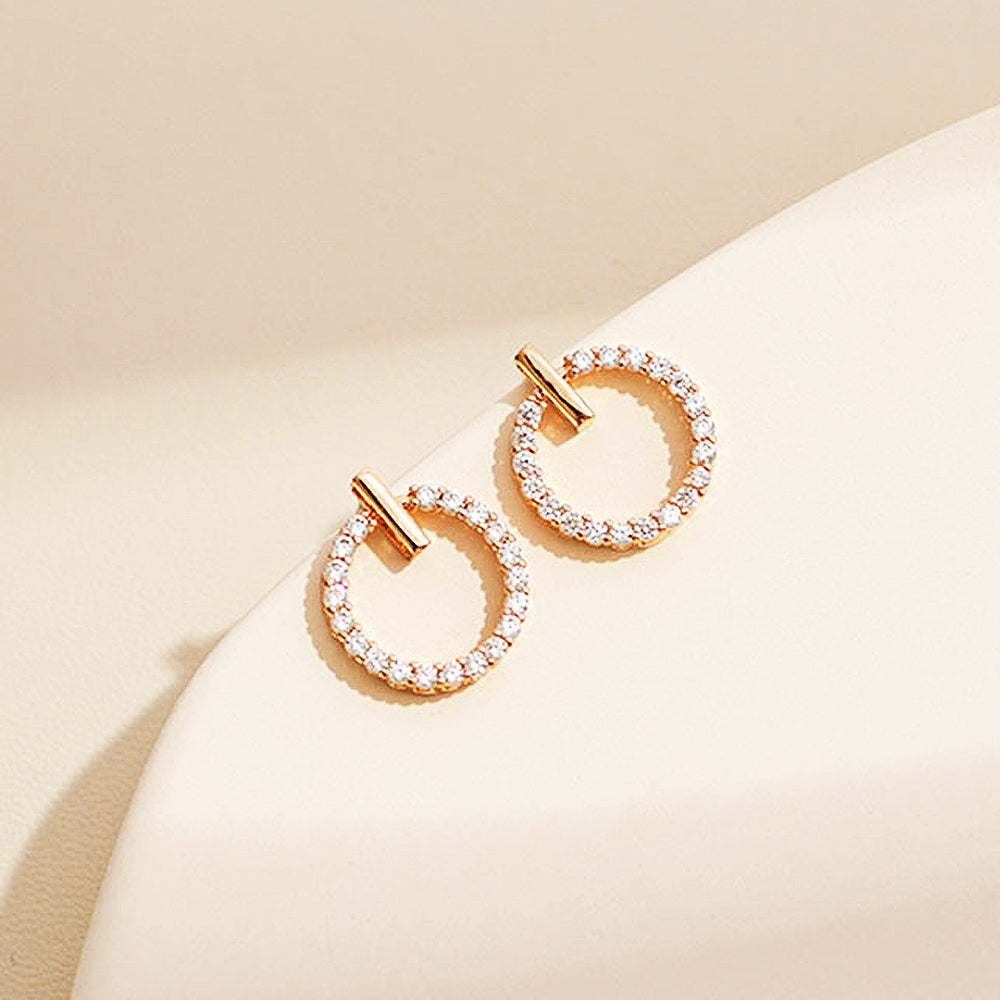 Celestial Halo Open-Circle Stud Earrings | Rose Gold | Luxe2741 - Luxe Earrings | Singapore Jewellery, Wedding Rings & Gifts | Same Day Delivery | Tiara.com.sg