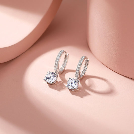 Pavé Hoop &amp; Solitaire Drop Earrings | Luxe3509