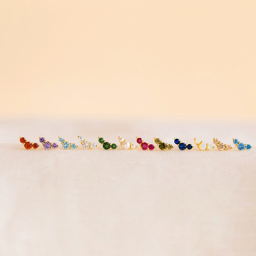 Luxe3576 - Birthstone Ear Studs