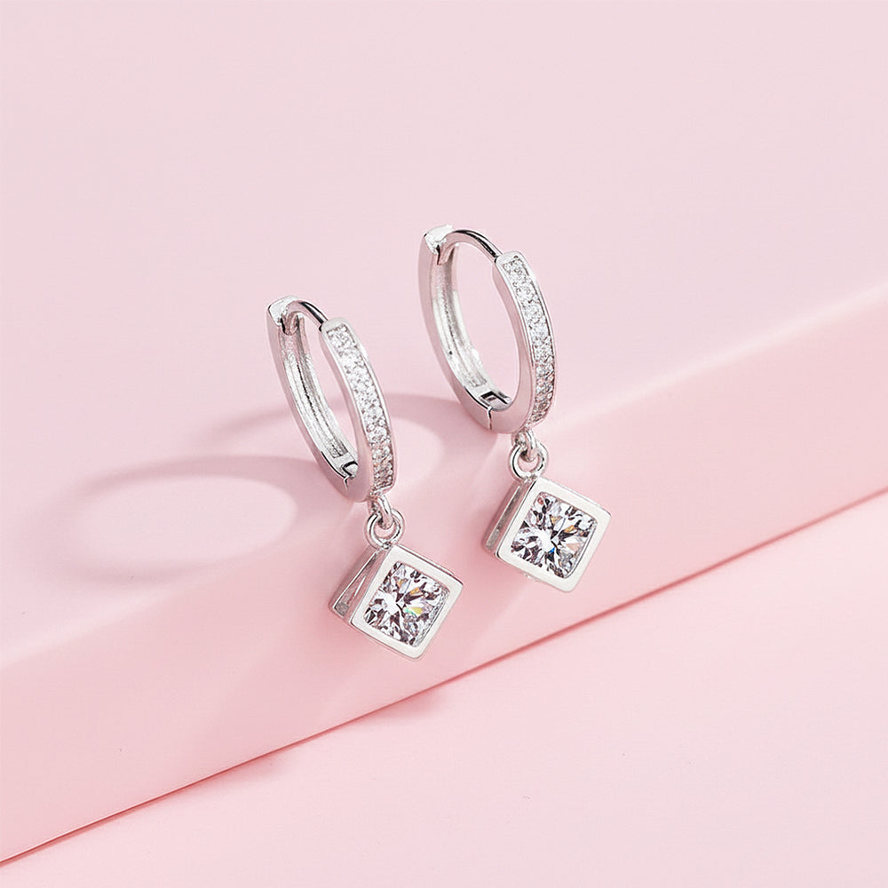 Cube Geometric Drop Earrings | White Gold | Luxe3625 - Luxe Earrings | Singapore Jewellery, Wedding Rings & Gifts | Same Day Delivery | Tiara.com.sg